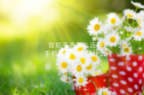 智能手表怎么连接手机智能手表是什么