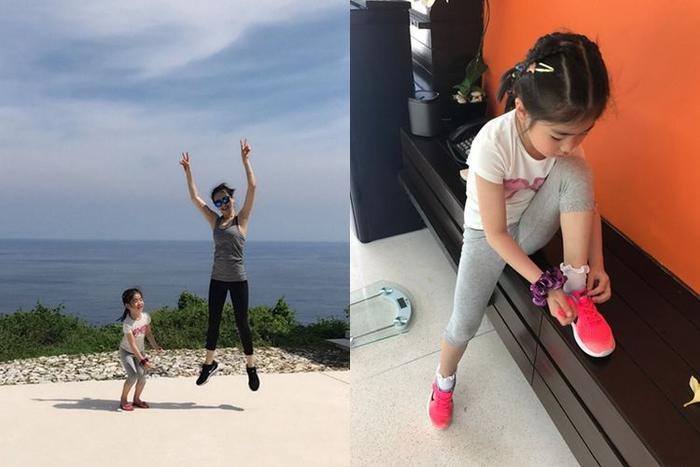 40岁左小青全家照，大20岁富老公背景显赫为人低调，女儿颜值爆棚