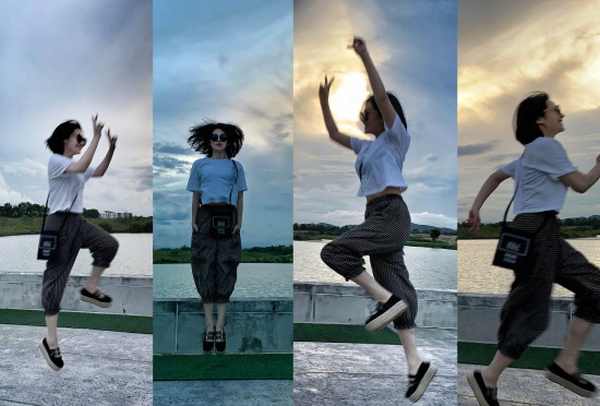 许晴穿吊带开衩裙大露长腿的高清写真