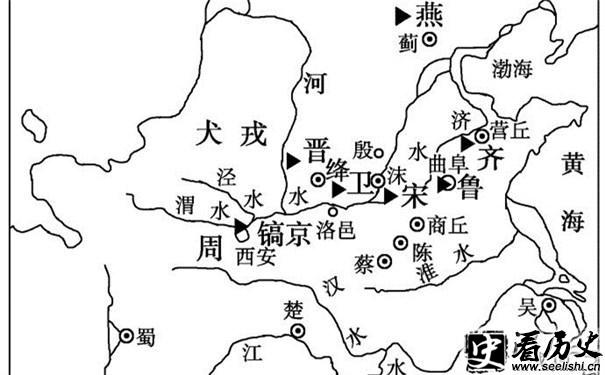 西周分封示意图