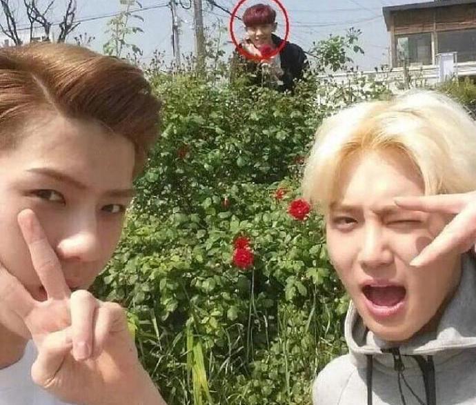 “抢镜妖精”朴灿烈，在别人合照中无处不在，还是万年不变剪刀手